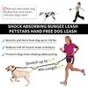 Hands Free Dog Leash with Zipper Pouch, Retractable Bungee Waist Leash with Dual Padded Handles & Waist Belt Fanny Pack for Medium & Large Dog