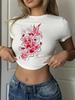 Women's Slim Fit Hot Girl Style Cropped Tee - Clown Face Print