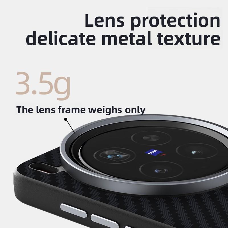 Microrelief Carbon Fiber Phone Case for Vivo X300 PRO X200 Ultra X200S Pro Mini Hardware Lens Invisible Magnet TPU+PC Back Cover