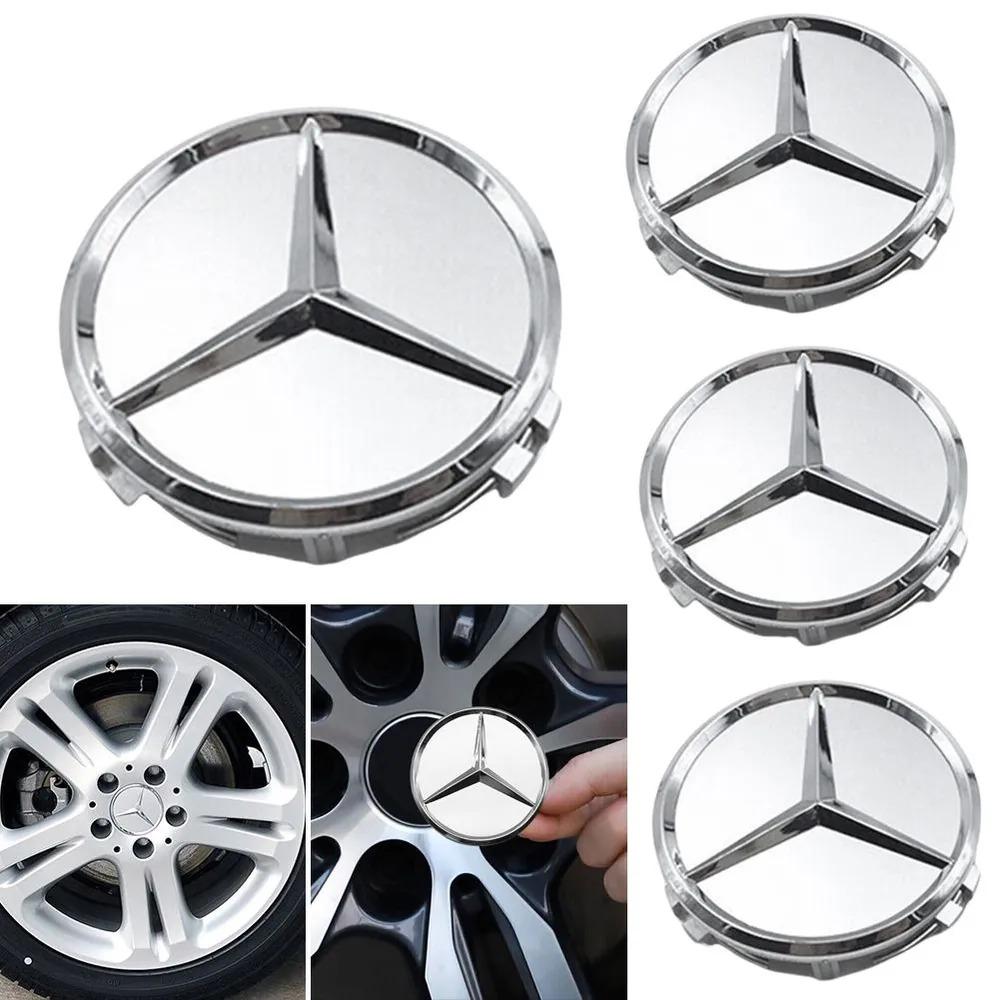 4pcs 75mm Car Wheel Center Logo Hub Cap For Mercedes Benz W211 W205 W213 W203 C218 A207 CLA CLS E CLS E Class Accessorie CN1