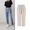 Брюки кэжуал длиной девять точек женские осенние с высокой посадкой, прямые, свободные и тонкие