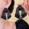 Elegant Bowknot Drop Earrings Crystal Exaggerated Earring Luxury Shining Rhinestone Earrings  Women