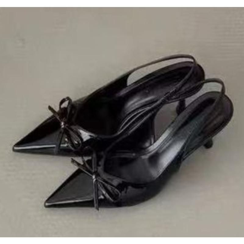 Мода Новый Стиль Популярные Летние Слипоны На Высоком Каблуке Женские Сандалии Мода Сандалии Женские для Вечеринок Стриптиза с Задником и Бантом-бабочкой