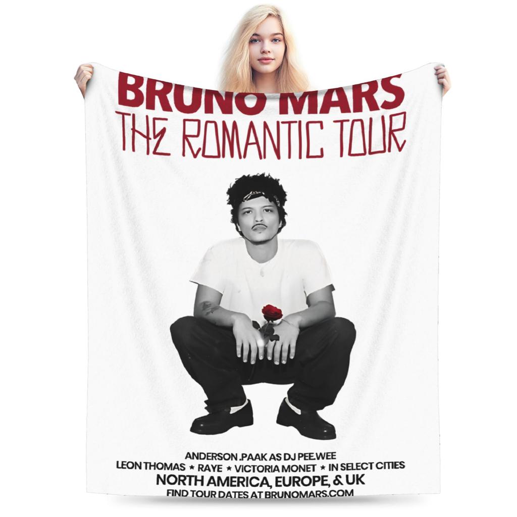 Bruno Mars The Romantic Tour 2026 Throw Blanket for Couch Cozy Plush Blanket 50x60 Inch Multi-size Bedspreads for All Seasons