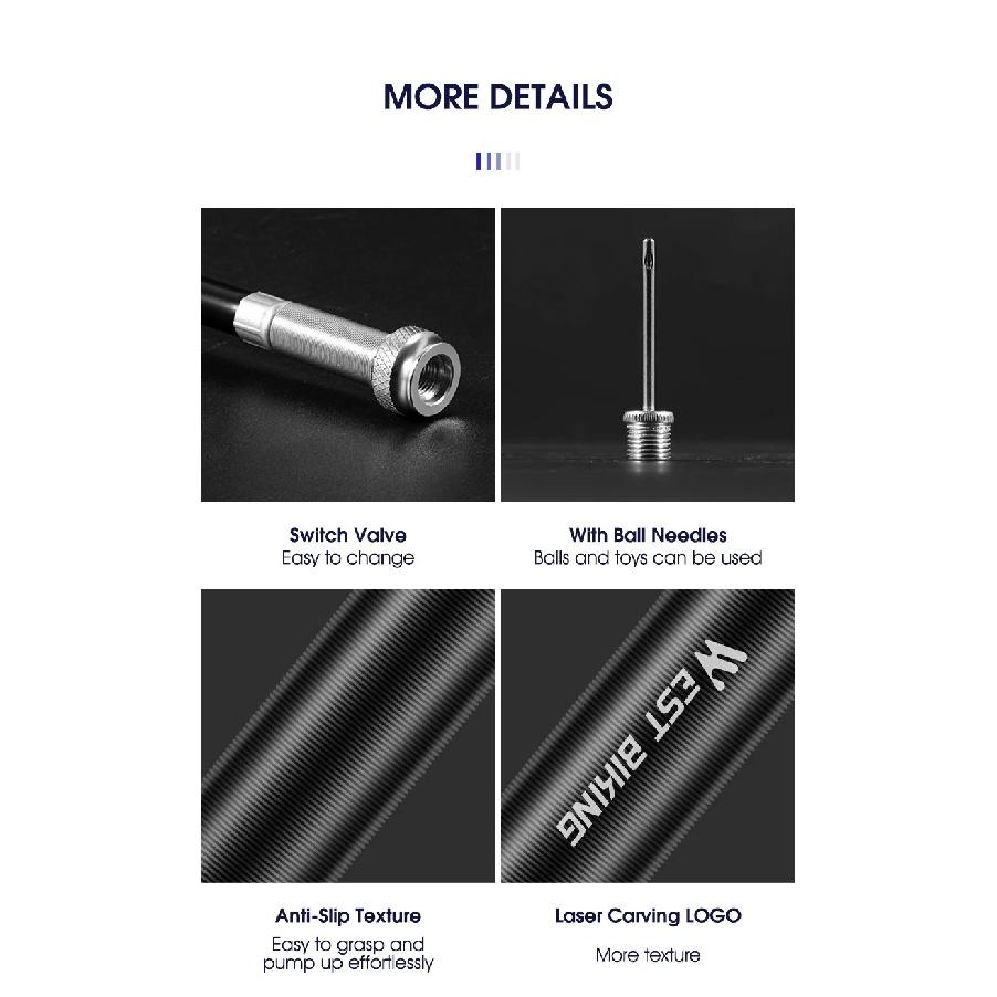 WEST BIKING Portable Bicycle Pump 160PSI Mini Aluminum Alloy Bike Pump Schrader/Presta Valve Inflator MTB Road Bike Accessories