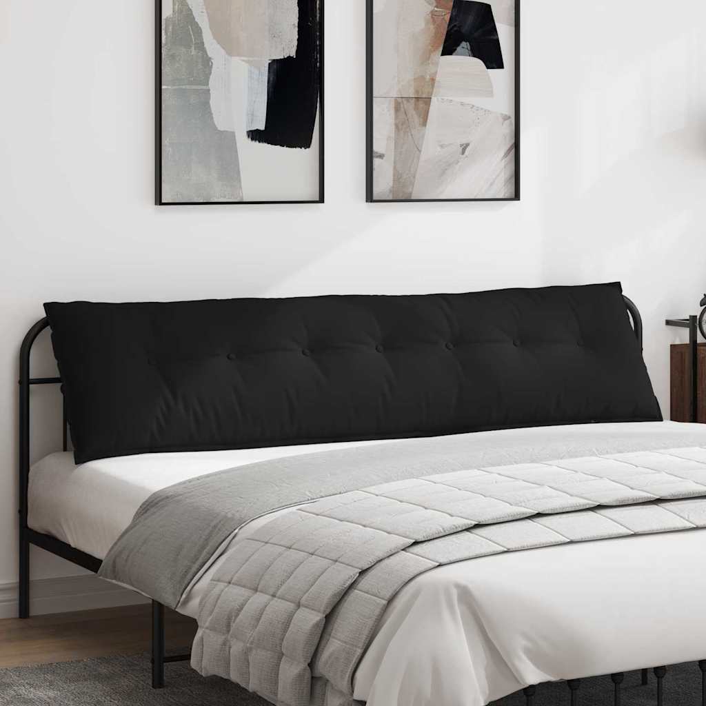 Back Cushion Black 200 x 50 cm Microfiber Fabric