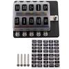 Universal Car Boat 10 Way 6 Way Blade Fuse Terminal Block Auto Track Fuse Holder Box Wiring Power Connector Switch with Light12V