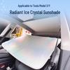 Tesla Model Y/3 Iridescent Ice Crystal Sunshade - Sunroof Protection & Heat Insulation Visor