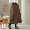 Cotton Padded Plus Size High Waist Vintage Spring Autumn Winter Casual Loose Long for Woman Skirts Womens Skirt