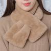 Scarf Women's Winter All-match Plush Thickened Scarf Korean-style Solid Color Fur Neck Set Girl's Cute Scarf