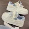 Little White Shoes Women's  New Thick Soled Height Increasing Sports Bread Shoes Lightweight and Versatile Casual Shoes