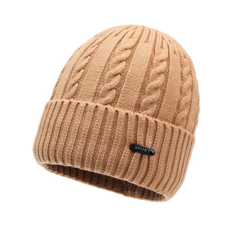 Женская утолщенная вязаная шапка, ветрозащитная, теплая, осенне-зимняя шерстяная шапка, мужская шапка от холода, для улицы, с защитой ушей, шапка-обхват для большой головы