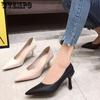Soft Leather High Heels Women Pointed Toe Thin Heel Soft Sole Comfortable Professional Casual Versatile Single Shoes Dropshipping Wholesale