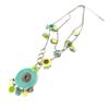 [E0668] - Blue Green 'Mimosas' Designer Necklace