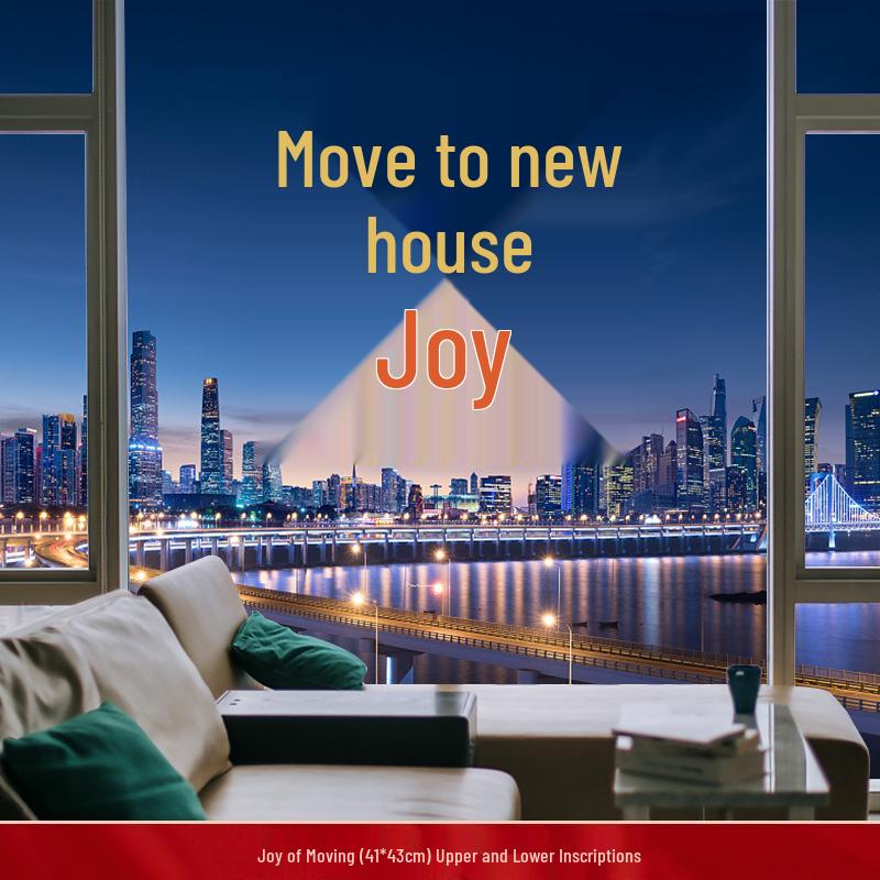 Joyful Home 2024: Rainbow Housewarming Window Stickers - Electrostatic Fu Character Decor