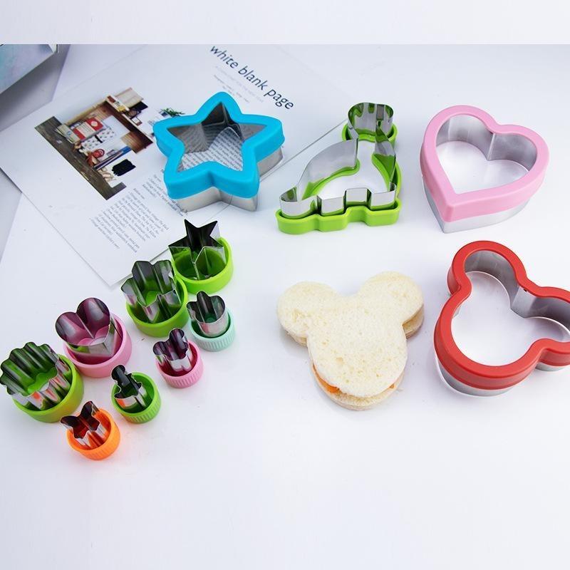 Резак для сэндвичей, набор формочек для печенья для детей, включая формочки для сэндвичей, формочки для овощей и фруктов, формочки для печенья в форме сердца
