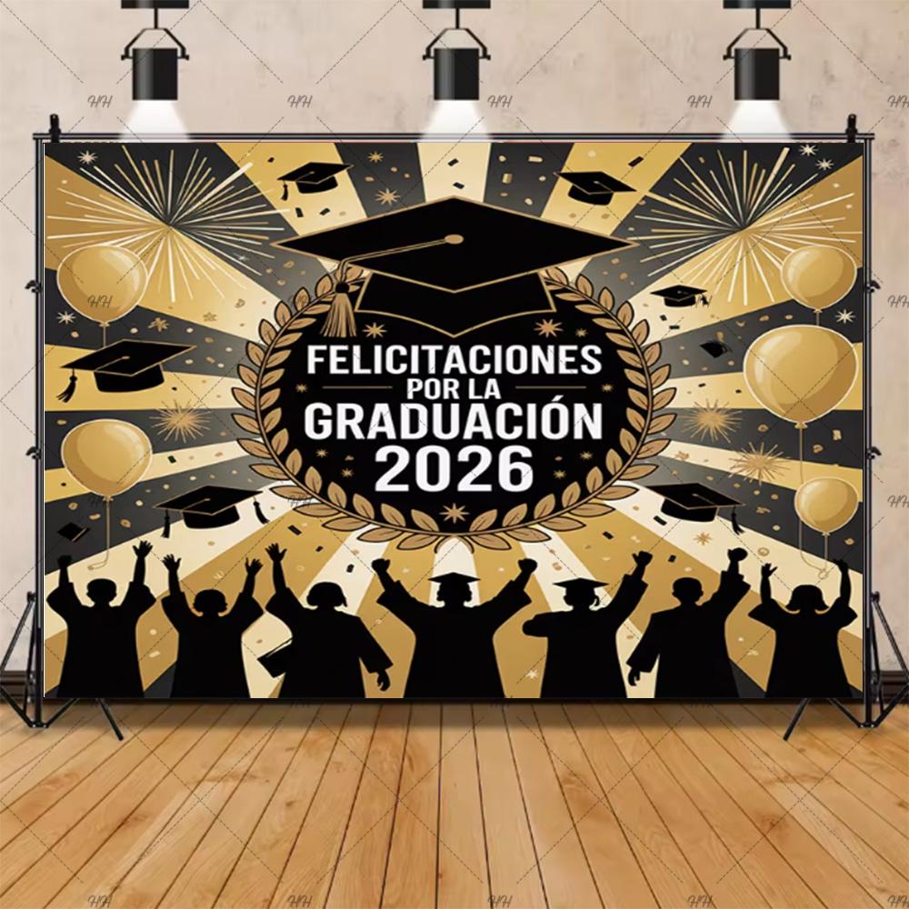 Congratulatory Graduatio Celebration Theme Party Decoration Background Graduates Backdrop Photography Studio Props Student Gifts