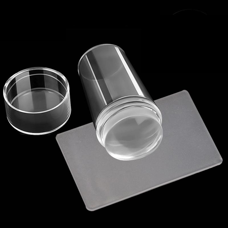Пластины для штамповки ногтей Pure Clear Jelly Nail Art Stamper Scraper Set Print Silicone Marshmallow Design Маникюрные аксессуары Инструмент