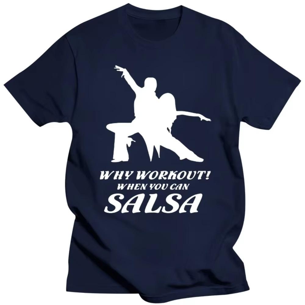 Новинка, потрясающие футболки для танцев SALSA, графические футболки для улицы из хлопка с коротким рукавом, подарки на день рождения, летняя футболка в стиле «мужская одежда»