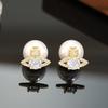 Серьги-гвоздики с жемчугом, легкие, роскошные, высококачественные серьги, французские ретро-украшения для ушей