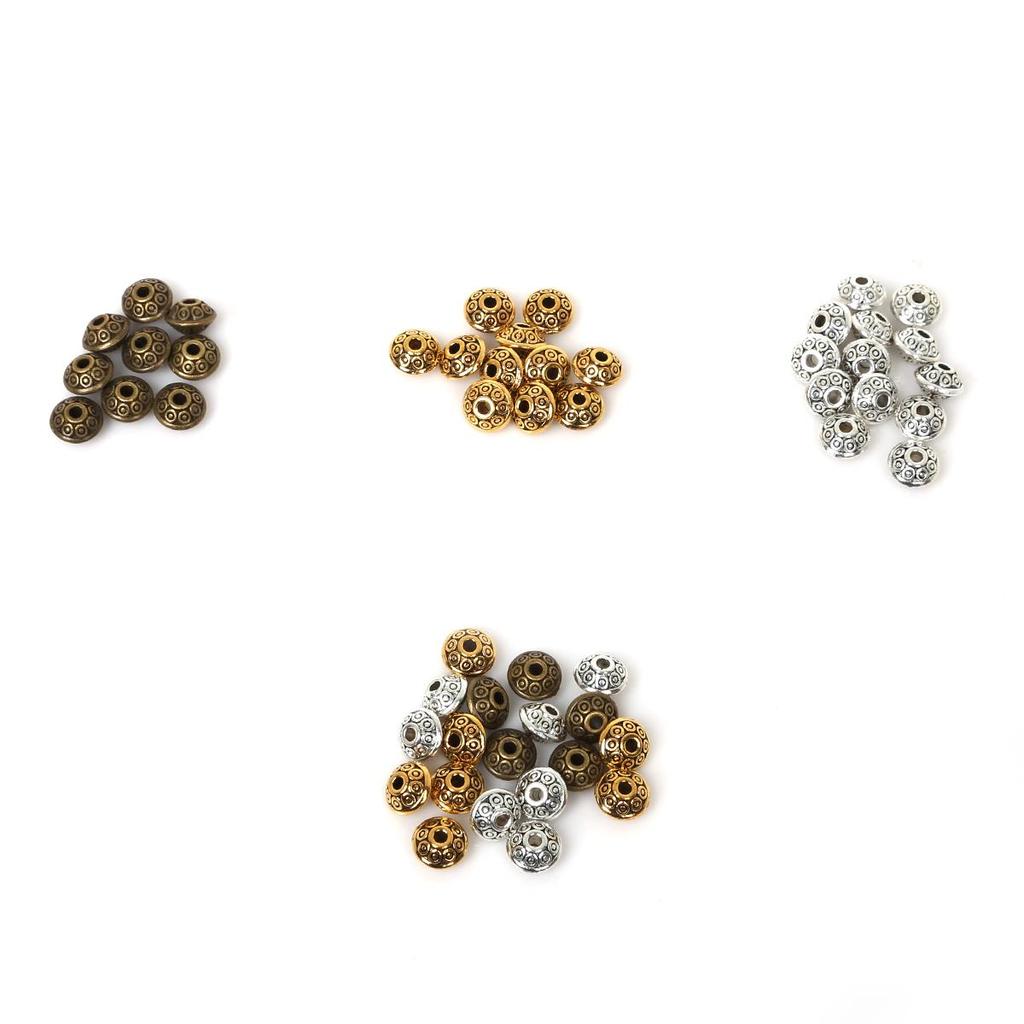 3000Pcs 6mm Tibetan Metal Beads Antique Gold Silver Oval UFO Shape Loose Spacer Beads for Jewelry Making DIY Bracelet Charms