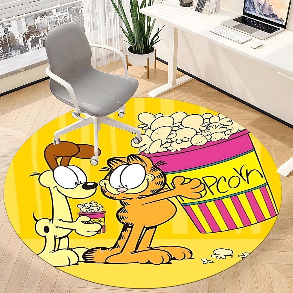 1 шт. Круглый ковер Garfield Movie Night для офиса, спальни, гостиной, декор для дома, декор комнаты, Offic a1016098