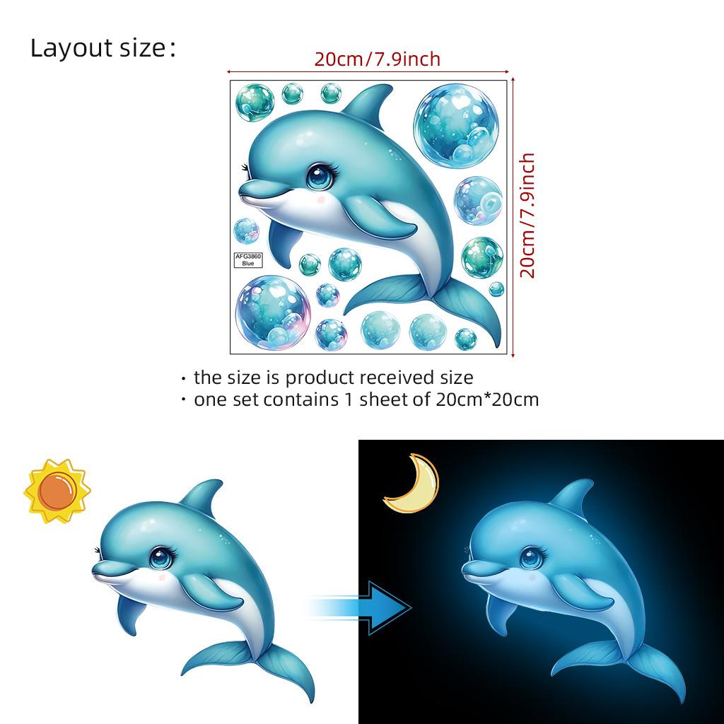 Светящиеся наклейки на стену «Фея-русалка», декор для детской спальни, светящиеся в темноте наклейки-бабочки для переключателей обоев