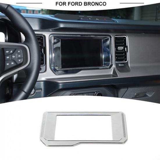 Chrome Central Console GPS Navigation Panel Cover Trim Cover For Ford Bronco 21+