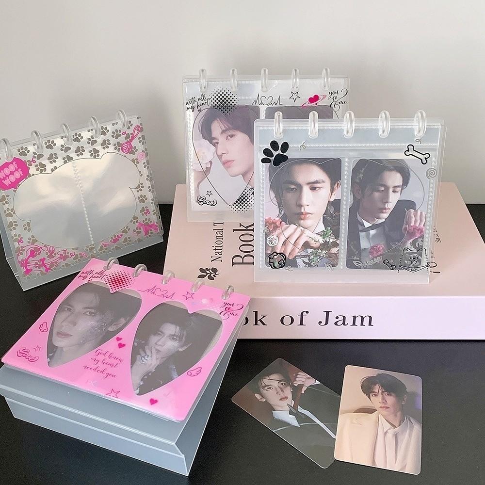 Transparent Flip Up Photocard Holder Cat Dog Photo Album Durable Card Display Rack Birthday Gift