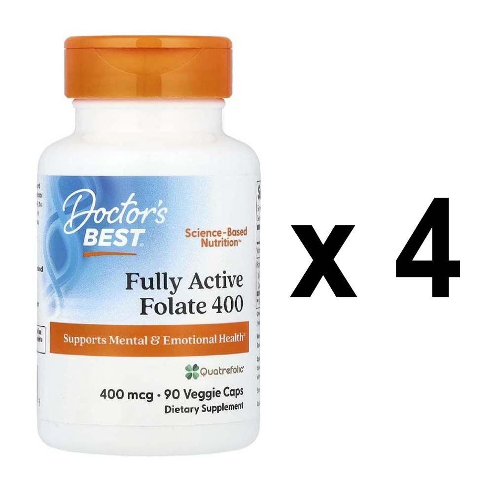 Dr. Fully Reactive Folic Acid 400mcg Veggie Capsules 90 Tablets 4 pcs