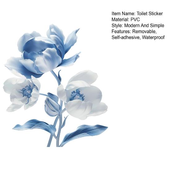 Цветочная наклейка на унитаз съемная самоклеящаяся водонепроницаемая ПВХ настенная живопись для гостиной ванной комнаты