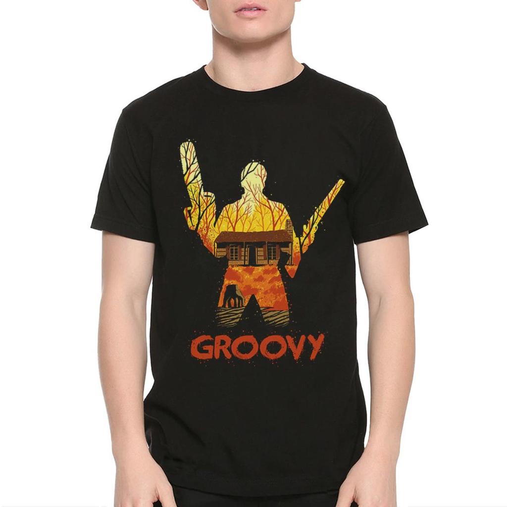 Evil Dead Ash Groovy T-Shirt, Men's and Women's Sizes (bf-226)