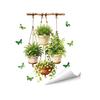 Green Potted Plants Stickers Wall Stick Floral Peel And Plants Vines Wall