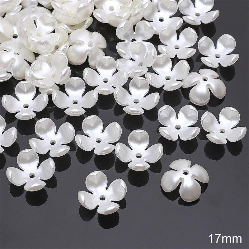 Handmade ABS Imitation Pearl Spacer Beads: Petal Design for DIY Bracelets, Necklaces, Earrings, and Clothing