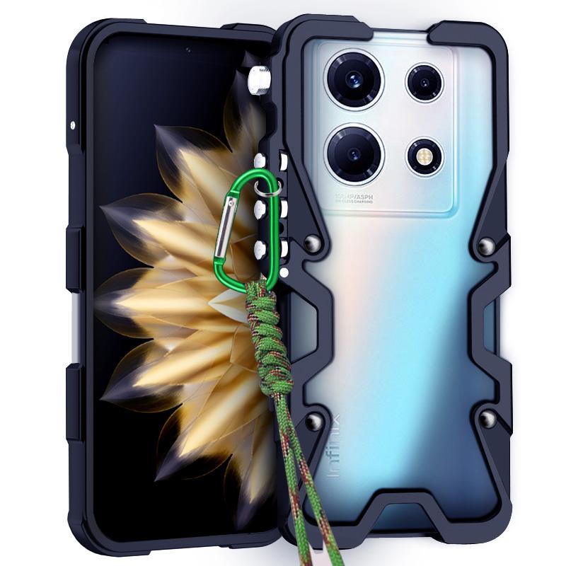 Luxury Metal Aluminium Bumper Armor Screw Case for Infinix Note 50 Pro 4G/Note 50 4G/note 50X 5G/50S 5G Protective Lanyard Cover