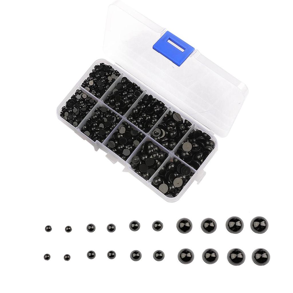 10-500pcs/bag Acrylic Animal Eyes Semi-Round Beads DIY Sewing Fabric Doll Production