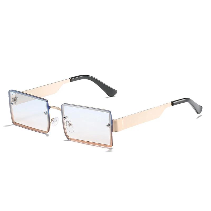 Fashion Rectangle Sunglasses Women Men Gradient Shades Sun Glasses Metal Frame Classic Brand Designer Eyeglasses Uv400