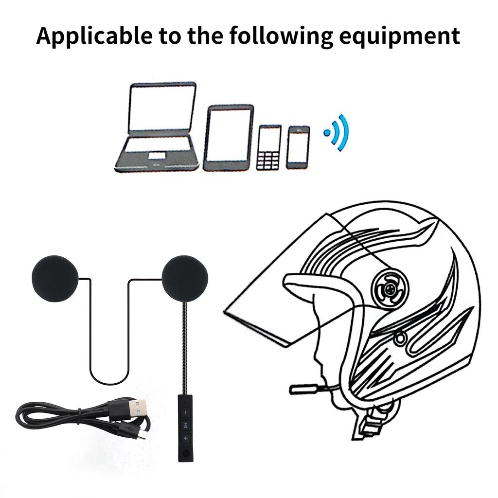 Мотоциклетные наушники BT, уличные наушники для шлема, стереофонический музыкальный и голосовой микрофон, мягкий кабель