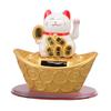 Solar Energy Lucky Cat Ornament Solar Wealth Welcome Waving Hand Fortune Cat Statue for Home Car