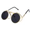Vintage Round Flip Up Sunglasses For Men Women Juniors Circle Steampunk Costume Glasses