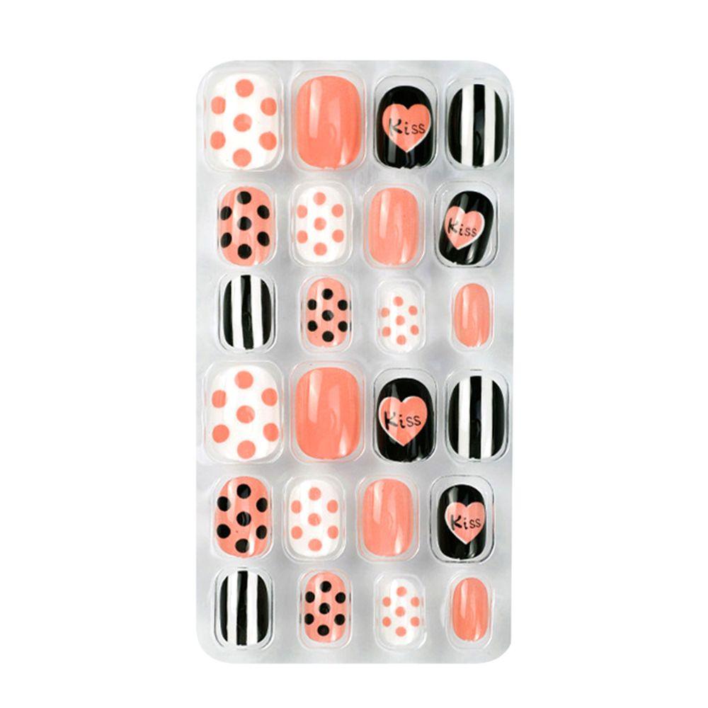 Детские рождественские накладные ногти для маникюра на Хэллоуин, детские накладные ногти с полным покрытием, самоклеящиеся