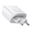 Baseus Compact Fast Charger 30W 2x USB/USB-C Power Delivery White