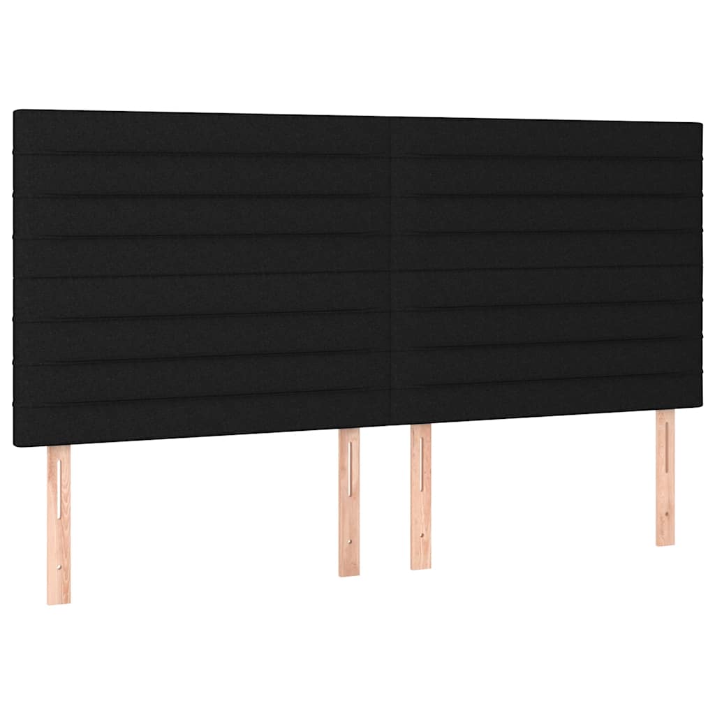 Vidaxl Łóżko Kontynentalne Z Materacem, Czarne, 200 X 200 Cm, Tkanina