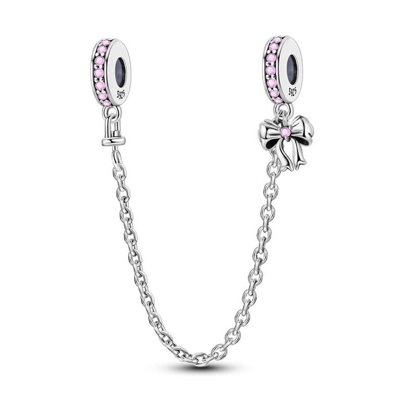 copper Clasp copper CZ pave Clip Charm Bead Charms Daisy Bead Charms Stopper Safety Chain fit Authentic Pandora Bracelets Jewellery Clip