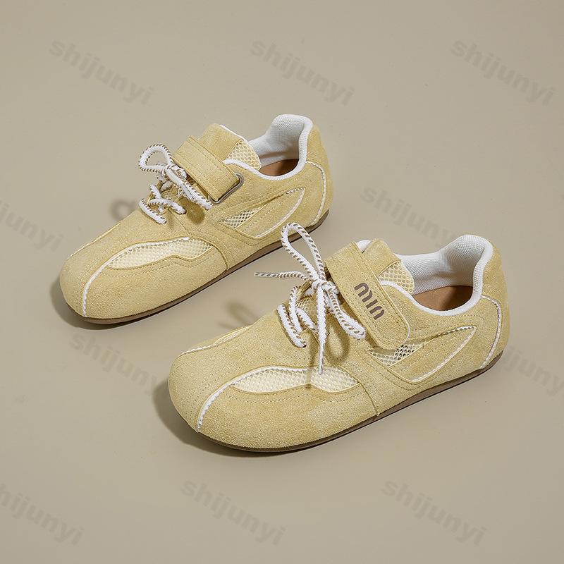 Мода 2025 Весна Новые Женские Модные Ретро Повседневные Низкие Кроссовки Сетчатые Дышащие Мягкая Подошва Удобные Нескользящие На Шнуровке Плоские Кроссовки