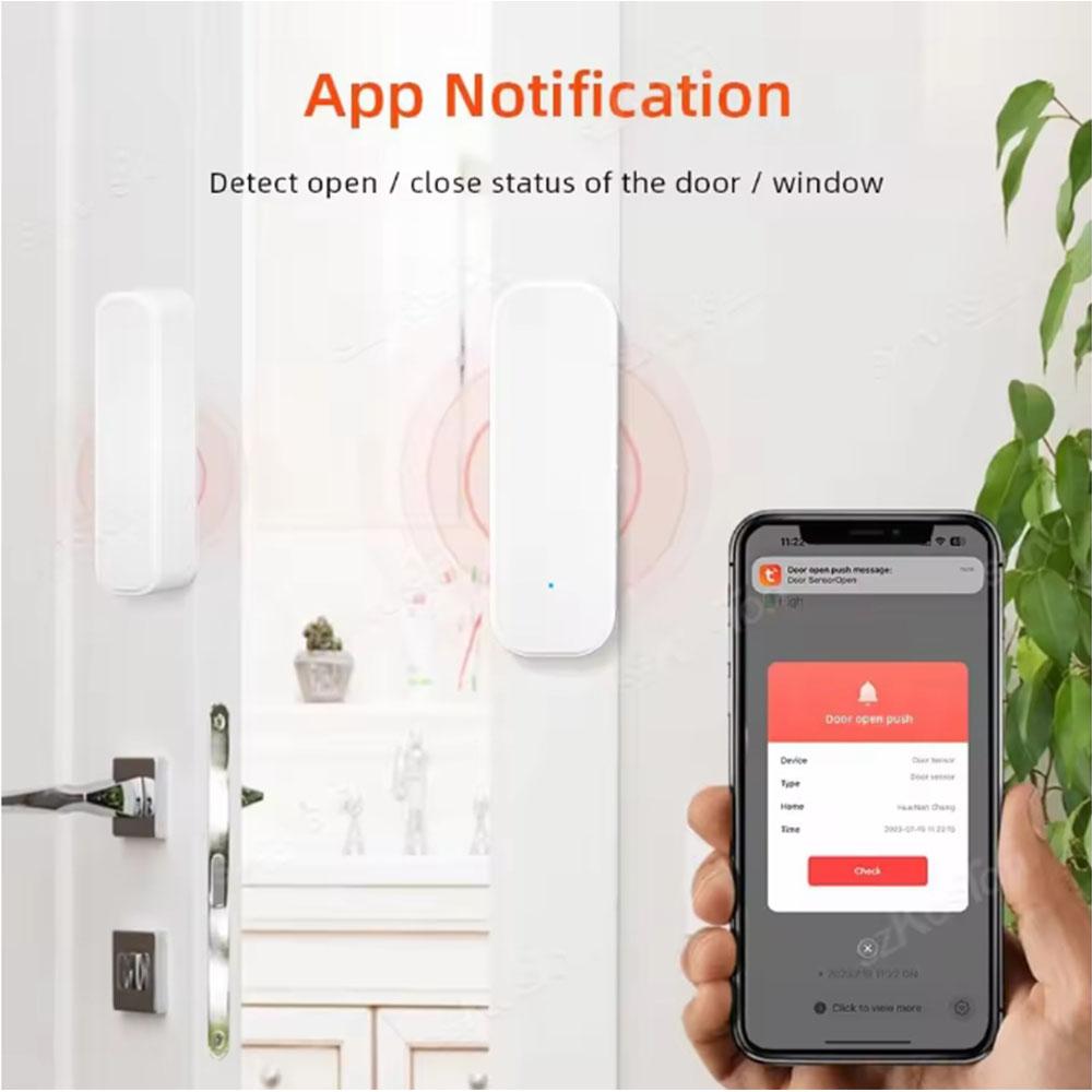 Tuya Zigbee Door Window Sensor Smart Security Alarm Open Closed Detectors Home Anti-theft Door Contact Sensor Google Home Alexa