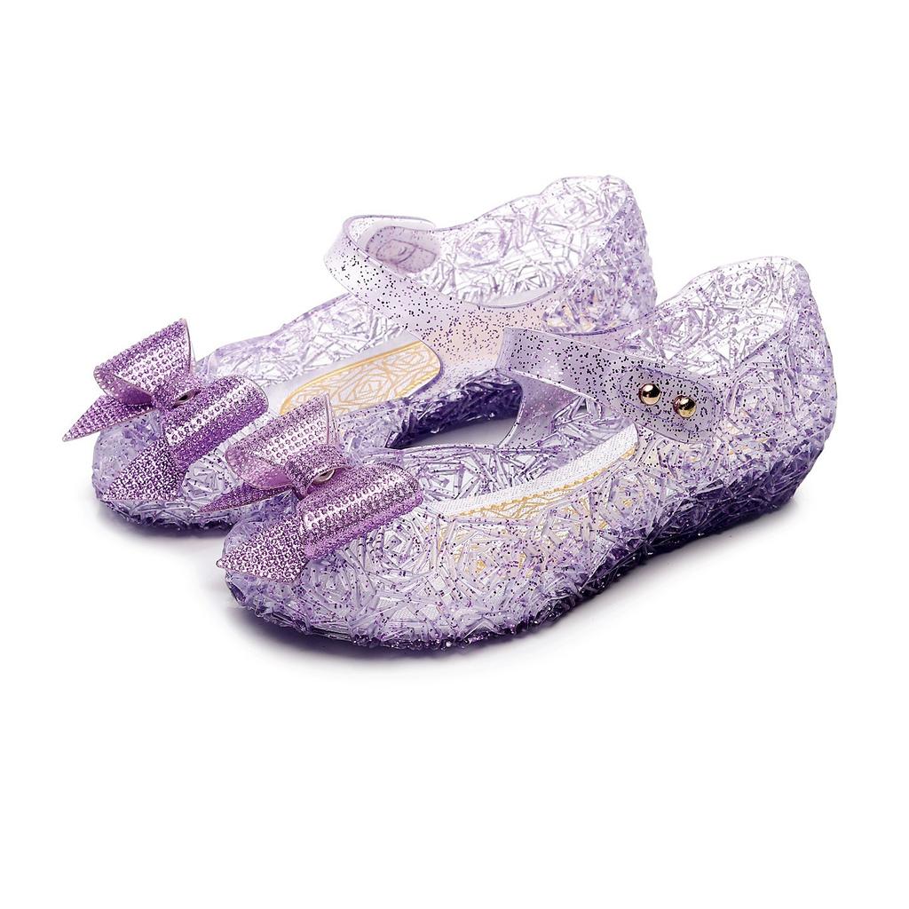 Girls' Sandals Bun Head Bow Princess Jelly Shoes Children's Dance Shoes