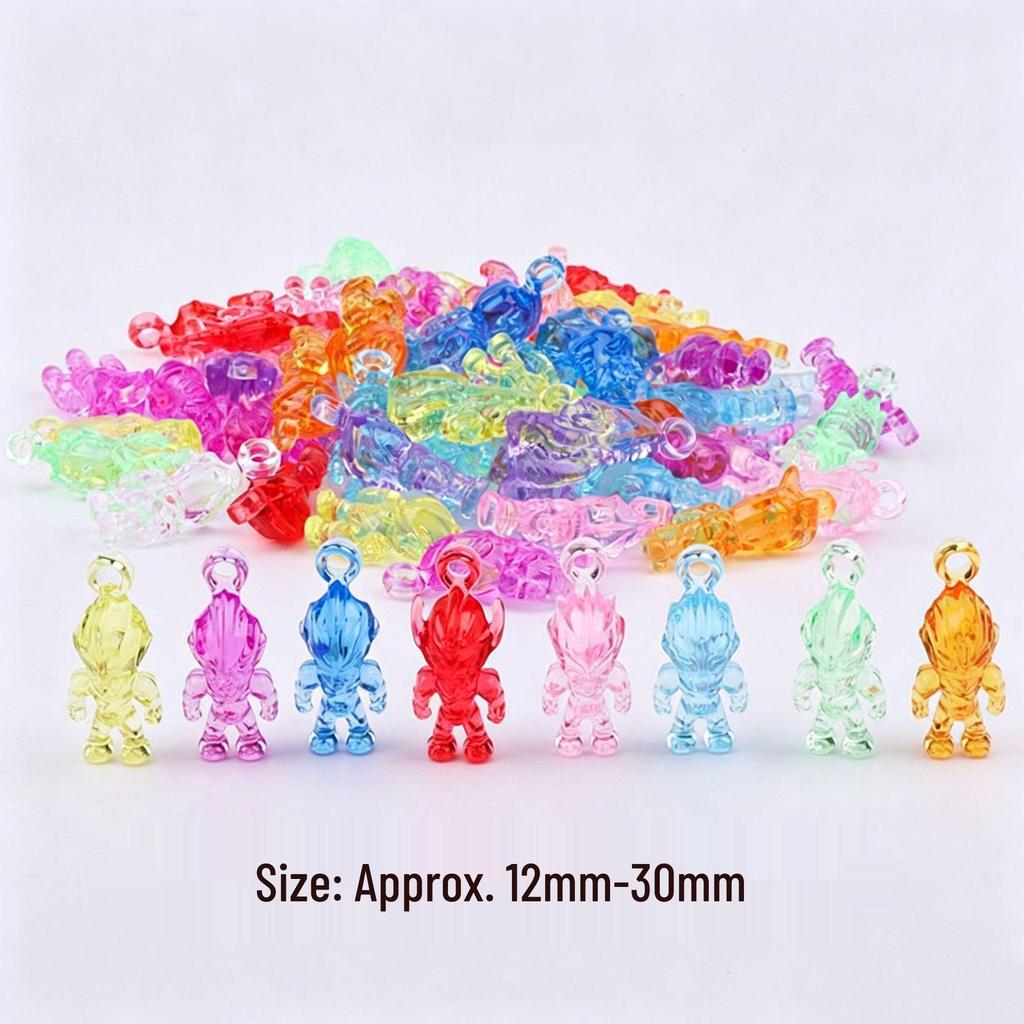 Acrylic Beetle Pendant: Transparent Cartoon Animal Ornament for Kids' Claw Machines and Amusement Park Blind Boxes.