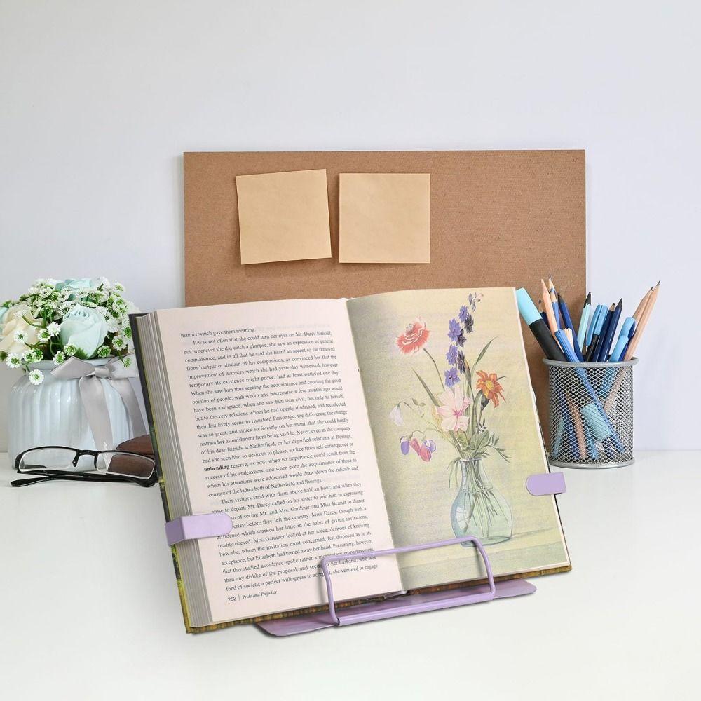 6 Adjustable Positions Desk Book Holder Heavy Duty Metal Document Holder  Reading Support