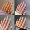 24pcs/Box Women Fashion Full Cover Artificial Wearable Almond False Nails Fake Nails Nail Tips
